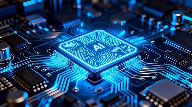 AI chip on circuit board