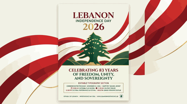 Patriotic cedar tree poster design concept AQ