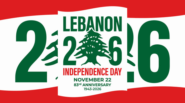 Lebanon Independence Day 83rd Anniversary Celebration Graphic AQ