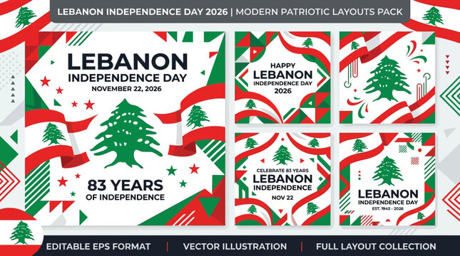 Patriotic cedar tree templates for national celebration day AQ