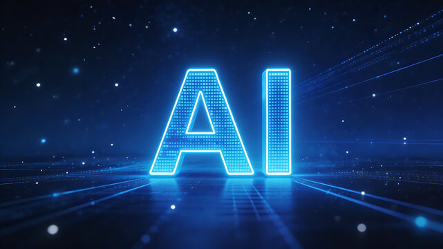 AI lettering on digital background