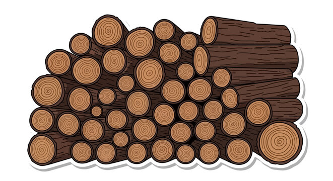 Stack of Wood Logs.