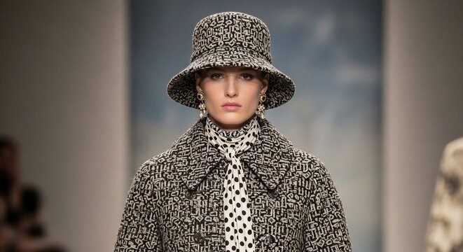 Woman wearing hat coat