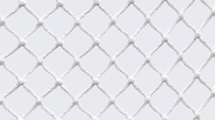 Fototapeta premium Close-up Abstract View of White Knotted Rope Net Pattern
