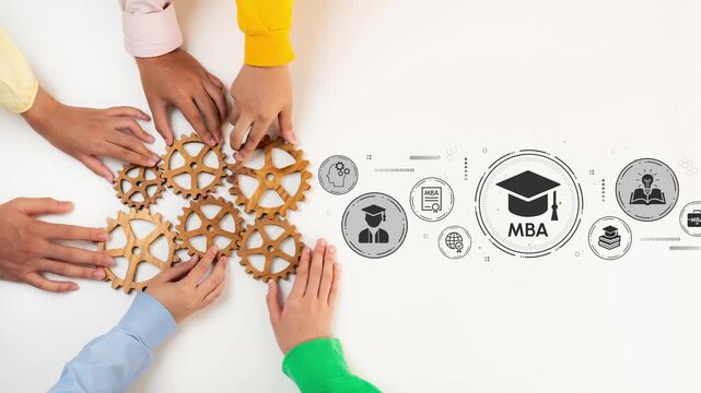 Collaborative Teamwork and Leadership in Business Education with Gears Symbolizing Strategy and Growth in MBA Program Concept. Entropy.