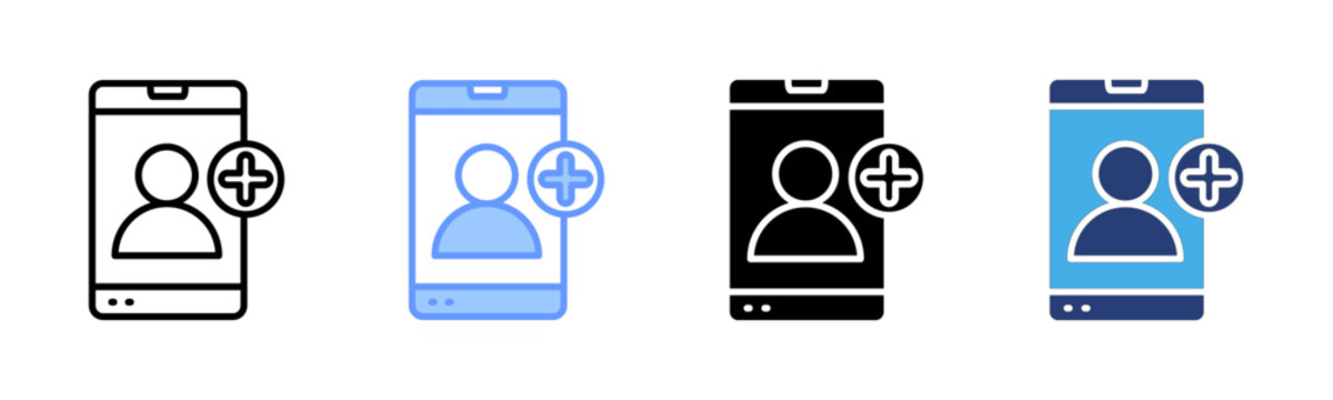 Add Friend icon set multiple style collection