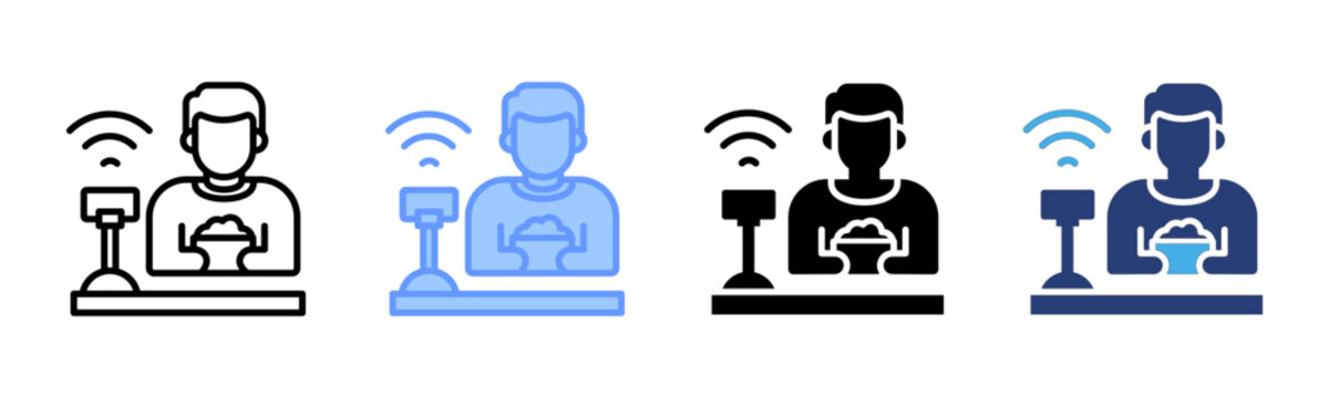 Mukbang icon set multiple style collection