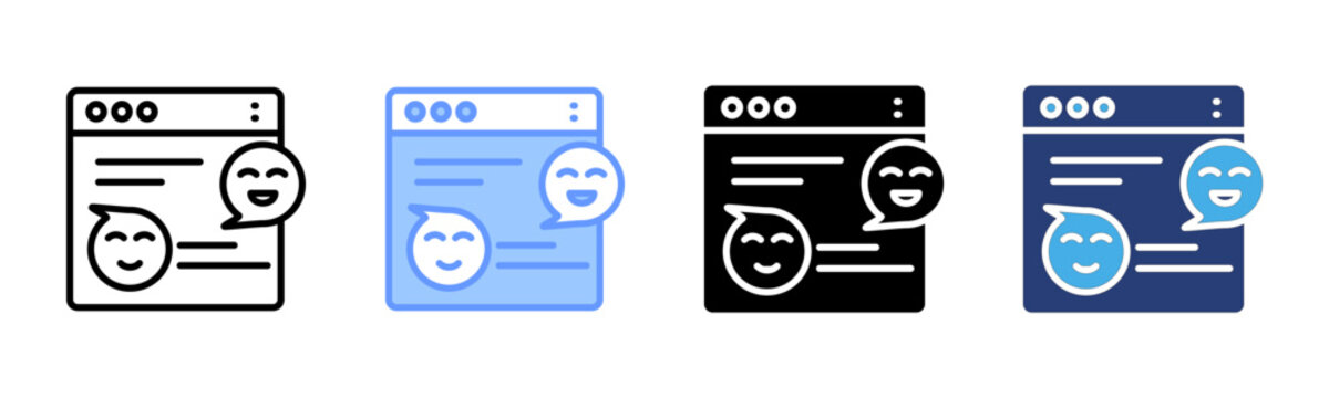 Chat icon set multiple style collection
