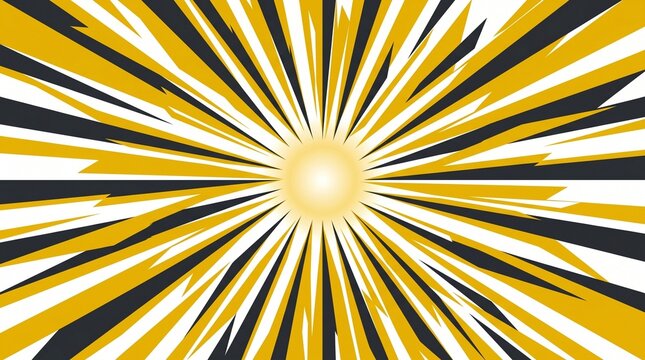Bold 2D abstract radial light rays background