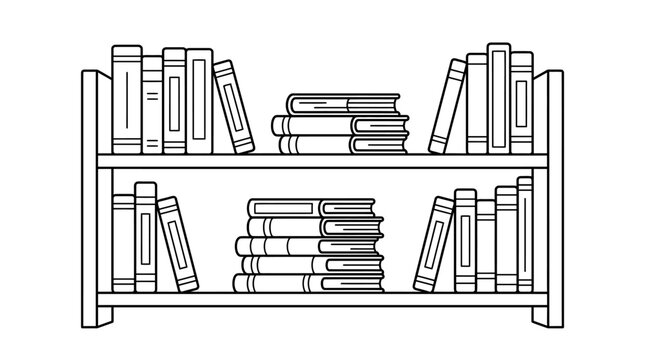 Books on a shelf.