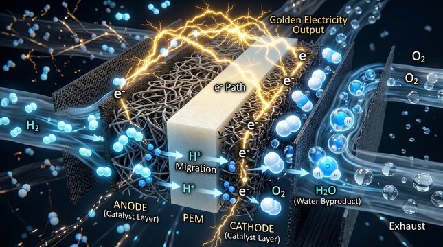 Proton exchange membrane fuel cell diagram