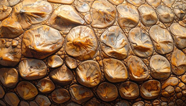 Close-up Macro Texture of Reptile Skin Scales.