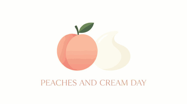 A vibrant illustration of peaches and cream on a sunny day