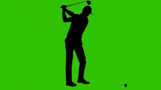 Golfer silhouette vector animation video