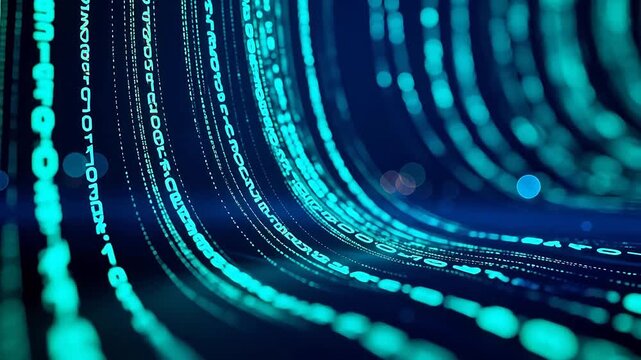 Abstract digital binary code flow