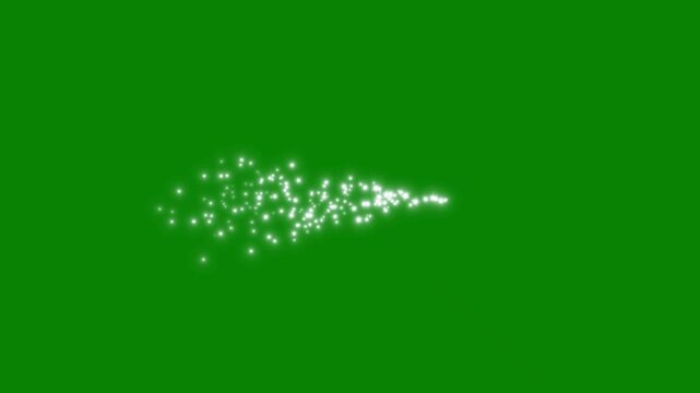 Christmas glitter stars animation, white sparkling fairy dust trail, luxury shimmer particles, glowing magic light burst, twinkling star line transition, green screen background chroma key overlay, 4K