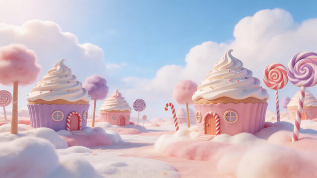 Candyland cupcake houses