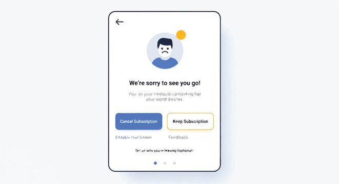 A person sees goodbye message on a phone screen with a blue button.