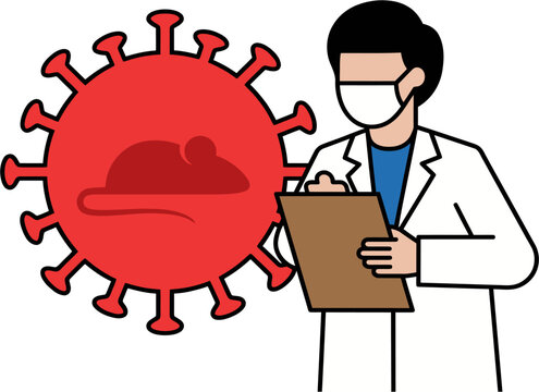 Medical Scientist Researches Viral Pathogen with Laboratory Mouse Model for Disease Analysis and Cure Development