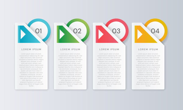 Business infographic banner template with 4 options or steps for presentation