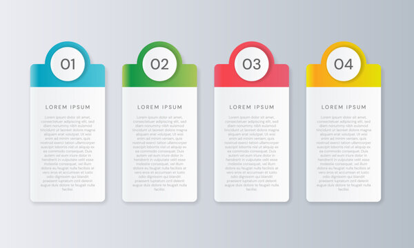 Business infographic template with 4 steps numbered options banners