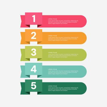 Modern 5 steps business infographic banner options template for workflow layout