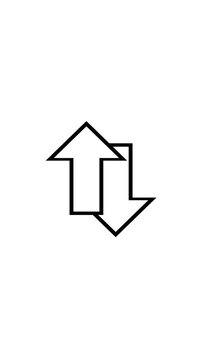 Two Arrows Up Down white Background Loop Animation Outline Vertical Exchange Transfer Swap Sync Icon
