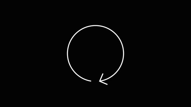Circular Arrow Black Background Loop Animation Refresh Reload Cycle Repeat Reset Update Loading Icon