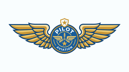 Pilot Aviation Wings Logo Emblem. © Surya