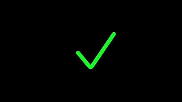 glowing Animated reveal of a blue check mark icon. Tick, Yes, OK Symbol Animation. approved tick mark icon animation.