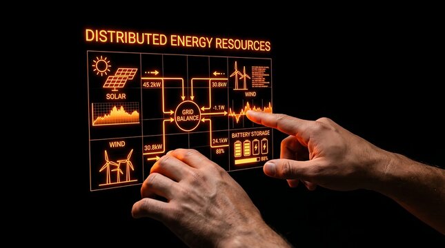 Distributed Energy Resources Management Interface with Human Hands.