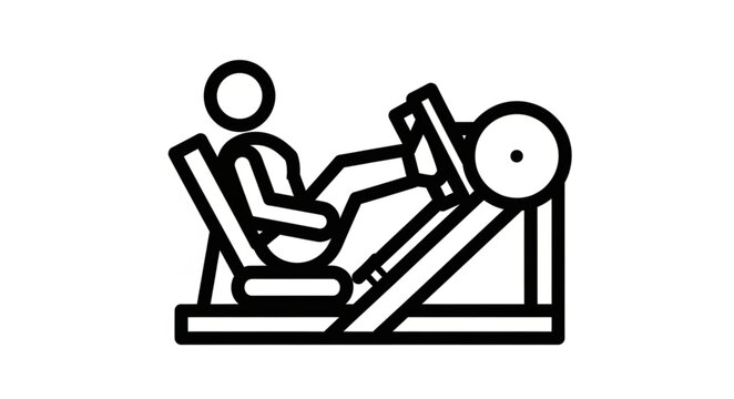 Person exercising on a leg press machine in a gym.