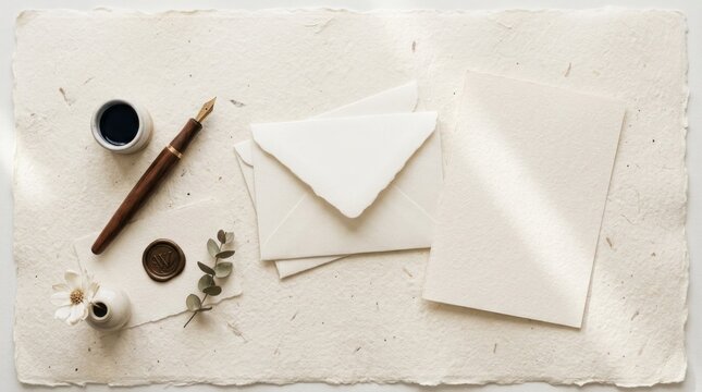 old envelope on wooden table