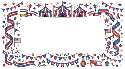 Obraz premium The American Patriotic Border Frame Design.