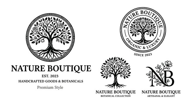 Nature Boutique Logo Designs.