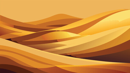 Abstract illustration of golden sand dunes in desert landscape stylized rolling hills background for desert concept landscape abstract background environment minimalist wilderness geography © MAX