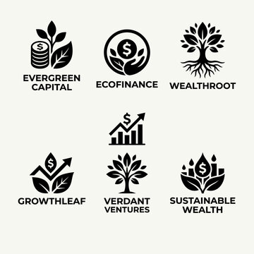 Black icons of eco finance growth.
