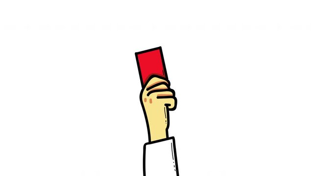 Animated Red Card Referee Signal for Soccer Football Foul and Player Dismissal