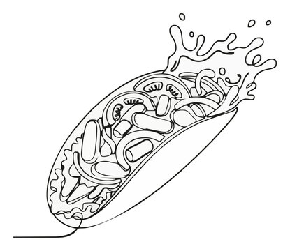 Dynamic chicken gyros icon with splashing detail. Generative AI