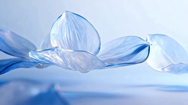 Blue translucent flower petals