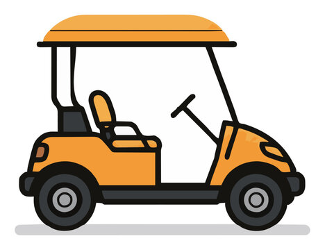 Electric golf cart side view vector illustration. Generative AI