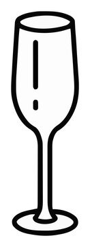 Prosecco glass vector illustration sparkling wine icon. Generative AI