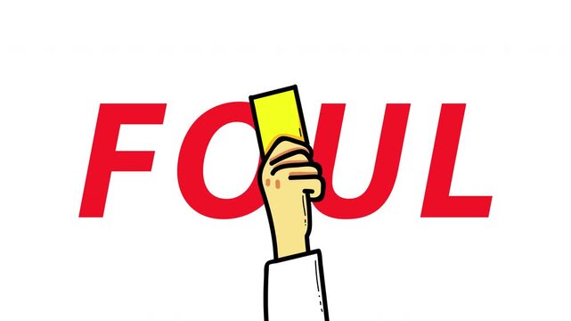 Yellow Card Foul Animation with Referee Warning Signal for Soccer Football Match