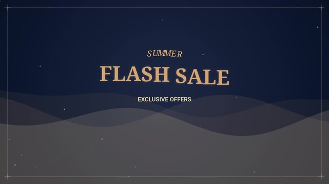 Summer flash sale promo and discount offer background with advertising design, retail marketing animation, seasonal business event, special limited time deal and 70 percent off promotion.