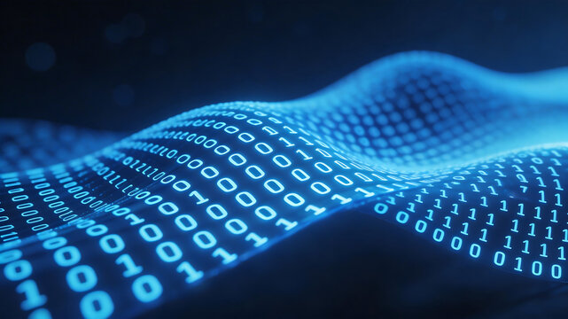 Blue binary wave data stream
