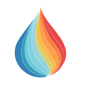 Colorful flame drop fusion illustration