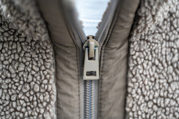 Cozy fleece jacket zipper detail © jr-art