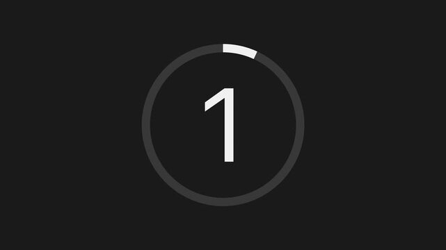 Countdown Animation 5 to 1 in Black | Simple Elegant Timer Loop Background