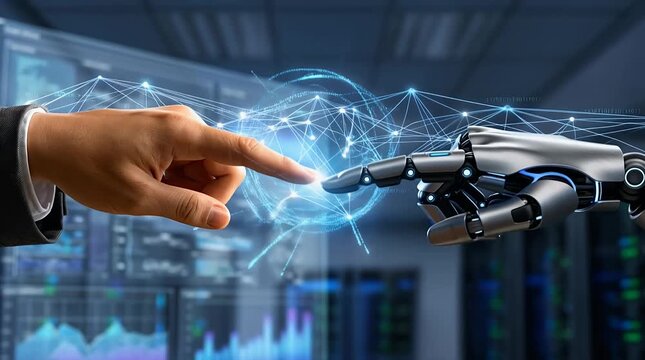 Innovative Human-Robot Interaction Touching Digital Interface Connection