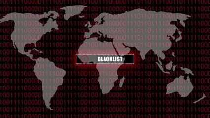 Fototapeta premium Map with Africa highlighted and red digital binary code Generate title without using the word 